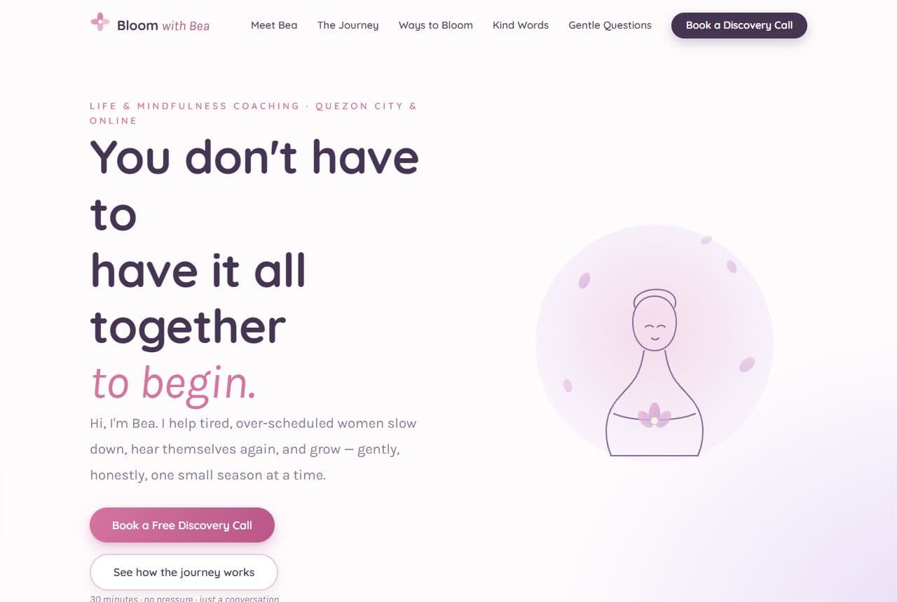Bloom Life — live life coaching template